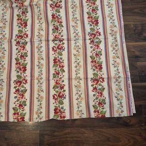 Fabric, White/Red/Pink Striped Floral Cotton Benartex Magic Vine by Eleanor Burn